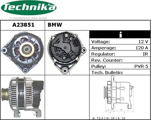 Technika A23851 - Генератор www.autospares.lv