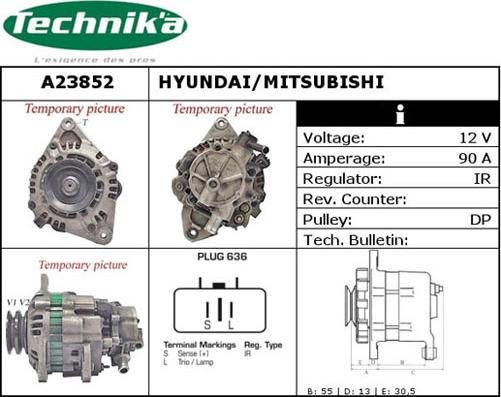 Technika A23852 - Alternator www.autospares.lv