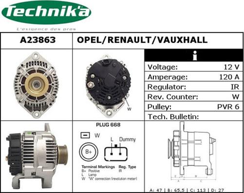 Technika A23863 - Ģenerators autospares.lv