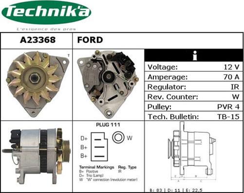 Technika A23368 - Ģenerators www.autospares.lv