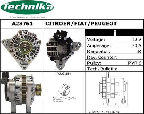 Technika A23761 - Ģenerators autospares.lv