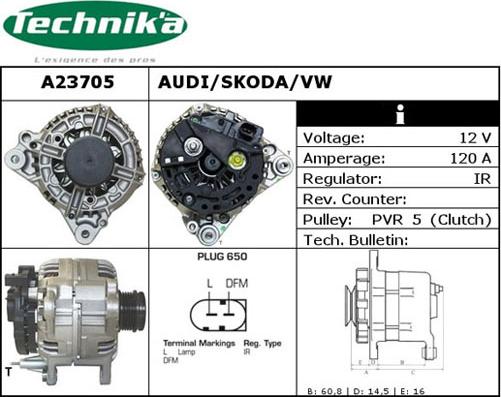 Technika A23705 - Генератор www.autospares.lv