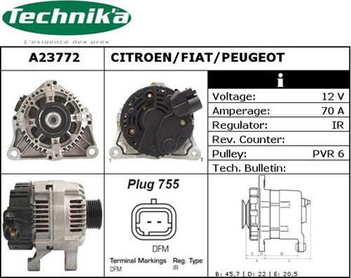 Technika A23772 - Генератор www.autospares.lv