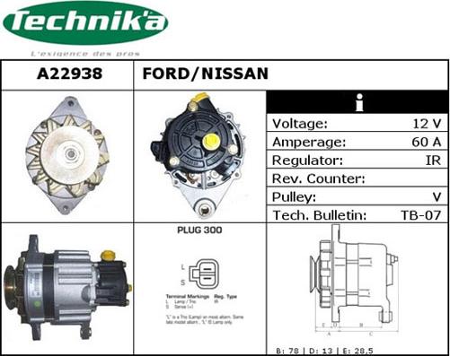 Technika A22938 - Alternator www.autospares.lv