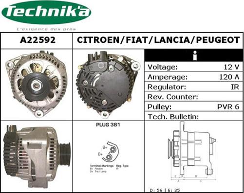 Technika A22592 - Ģenerators autospares.lv