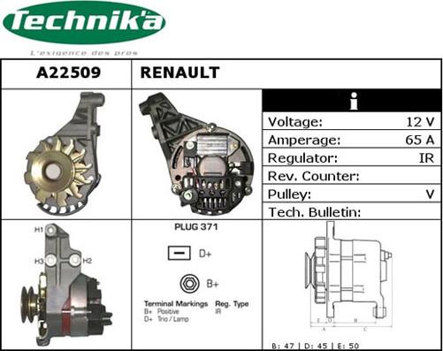 Technika A22509 - Ģenerators www.autospares.lv