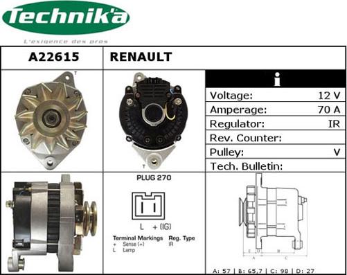 Technika A22615 - Ģenerators autospares.lv