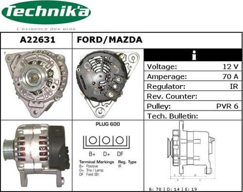 Technika A22631 - Alternator www.autospares.lv