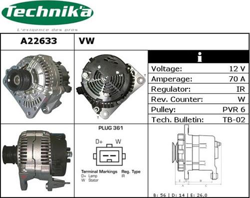 Technika A22633 - Ģenerators autospares.lv