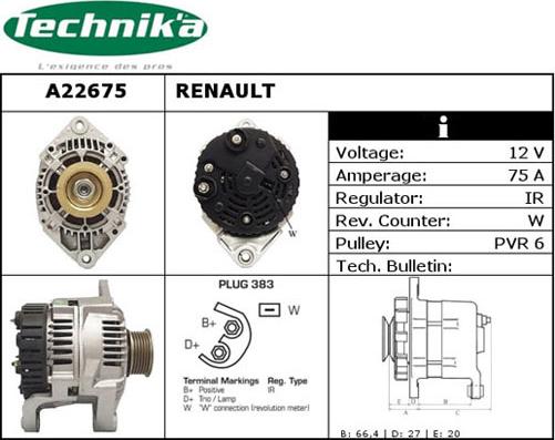 Technika A22675 - Ģenerators autospares.lv