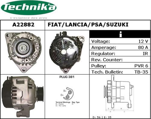 Technika A22882 - Ģenerators autospares.lv