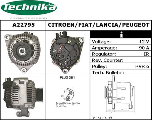 Technika A22795 - Ģenerators autospares.lv