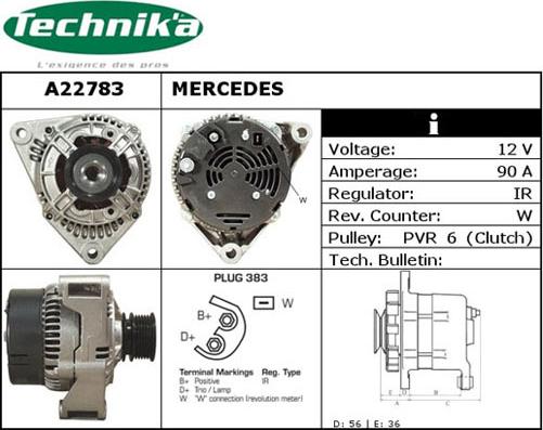 Technika A22783 - Генератор www.autospares.lv