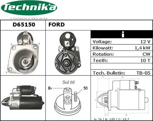 Technika D65150 - Starteris autospares.lv