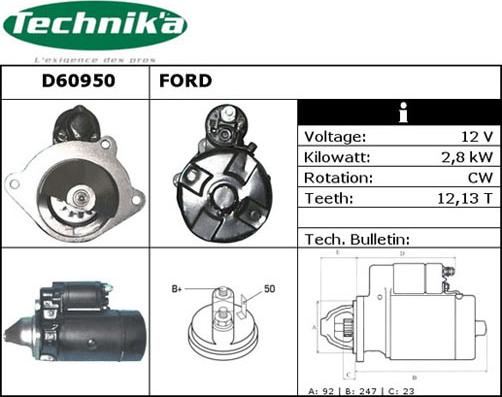 Technika D60950 - Starter www.autospares.lv