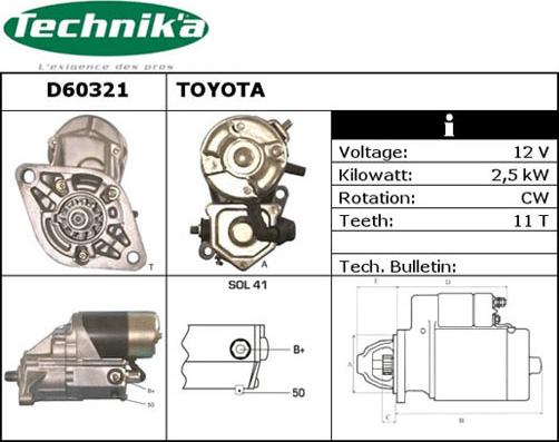 Technika D60321 - Starter www.autospares.lv