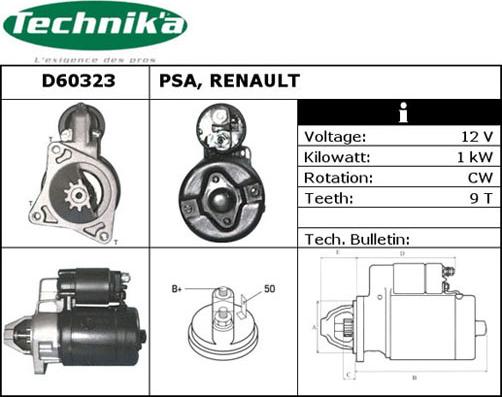 Technika D60323 - Starteris autospares.lv