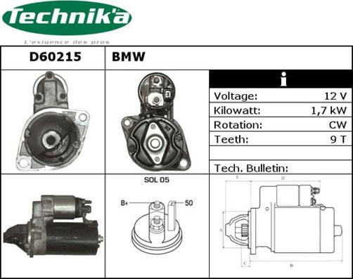 Technika D60215 - Starteris www.autospares.lv