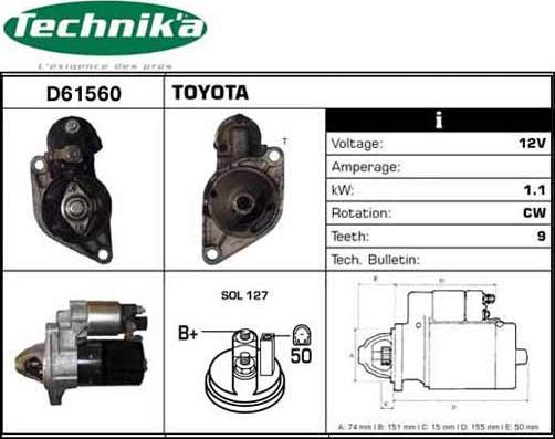 Technika D61560 - Starteris www.autospares.lv