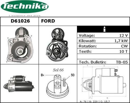 Technika D61026 - Starteris www.autospares.lv