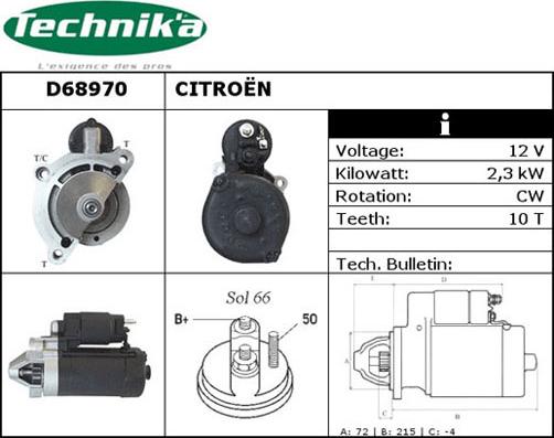 Technika D68970 - Starteris autospares.lv