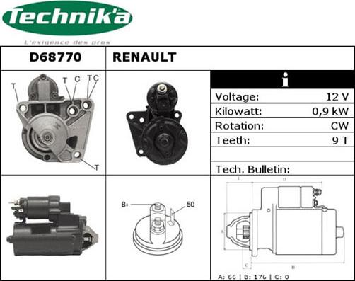 Technika D68770 - Starteris www.autospares.lv