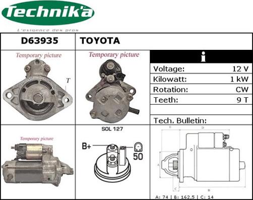 Technika D63935 - Starteris autospares.lv