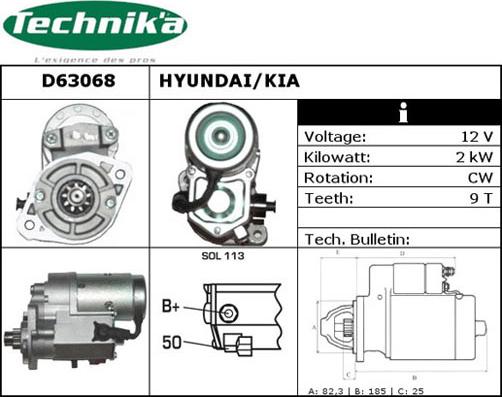 Technika D63068 - Starter www.autospares.lv