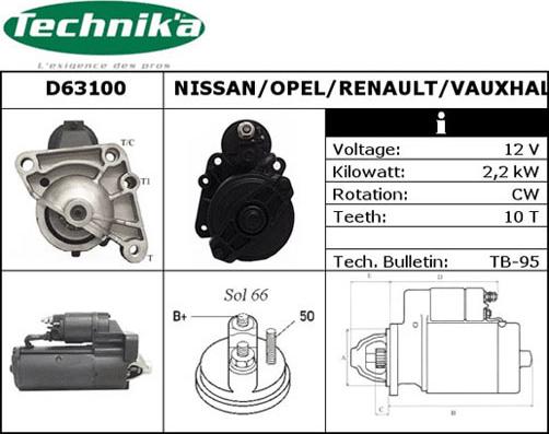 Technika D63100 - Starteris autospares.lv