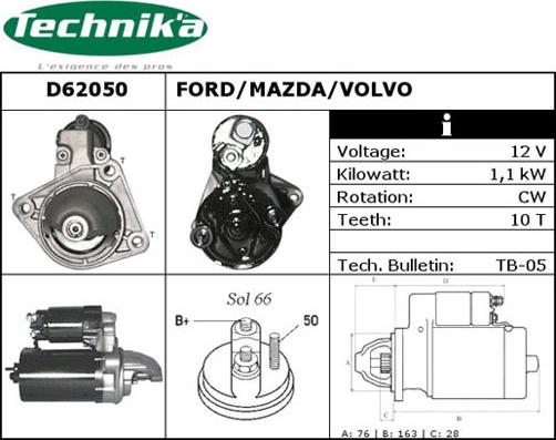 Technika D62050 - Starteris autospares.lv