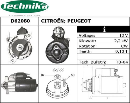 Technika D62080 - Starter www.autospares.lv