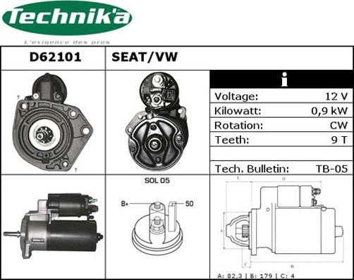 Technika D62101 - Starteris autospares.lv