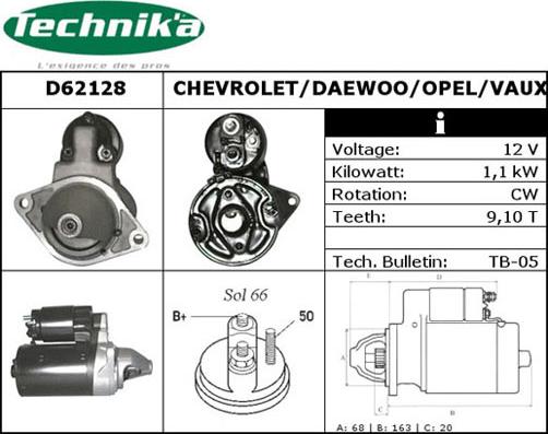 Technika D62128 - Starter www.autospares.lv