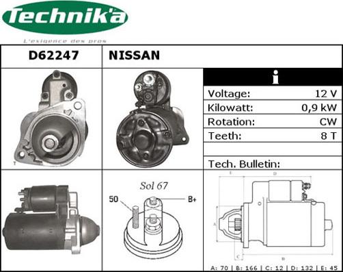 Technika D62247 - Starteris autospares.lv