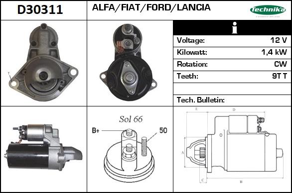 Technika D30311 - Starteris autospares.lv