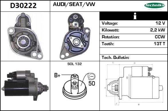 Technika D30222 - Starteris autospares.lv