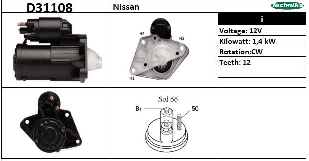 Technika D31108 - Starteris autospares.lv