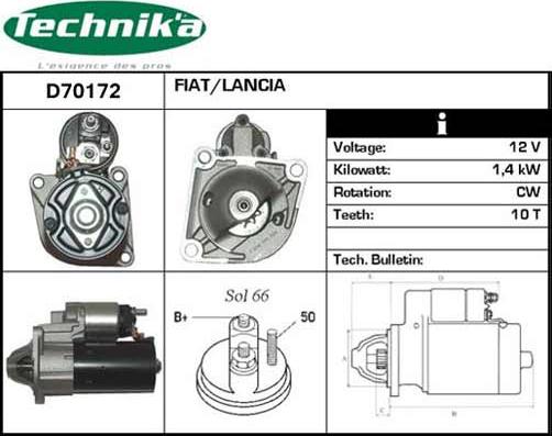 Technika D70172 - Starteris autospares.lv