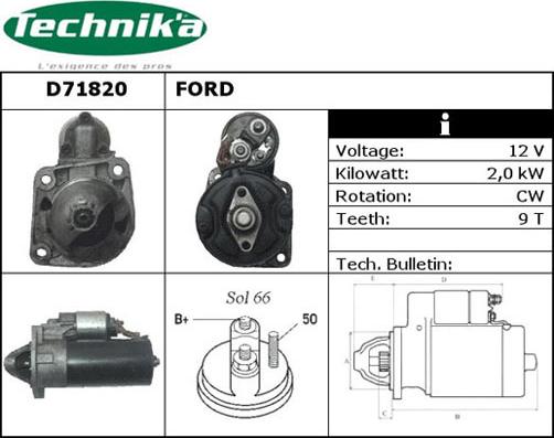 Technika D71820 - Starteris autospares.lv