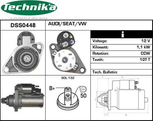 Technika DSS0448 - Стартер www.autospares.lv