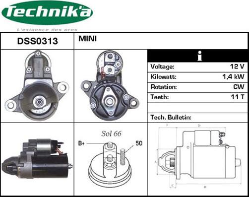 Technika DSS0313 - Starteris www.autospares.lv