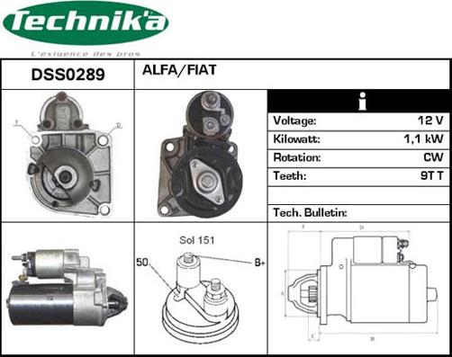 Technika DSS0289 - Starteris www.autospares.lv