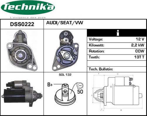 Technika DSS0222 - Starteris autospares.lv