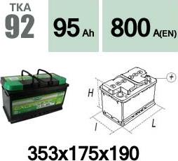 Technika TKA92 - Startera akumulatoru baterija www.autospares.lv