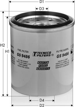 Tecneco Filters GS9486 - Degvielas filtrs autospares.lv