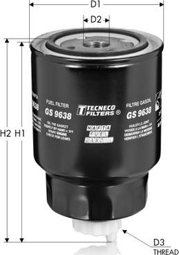 Tecneco Filters GS9638 - Degvielas filtrs www.autospares.lv