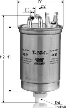 Tecneco Filters GS67 - Fuel filter www.autospares.lv