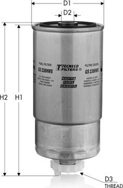 Tecneco Filters GS238HWS - Degvielas filtrs www.autospares.lv