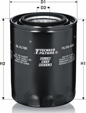 Tecneco Filters OL1283 - Eļļas filtrs autospares.lv