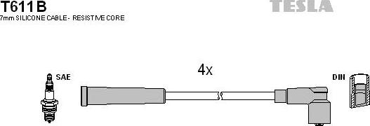 TESLA T611B - Augstsprieguma vadu komplekts www.autospares.lv